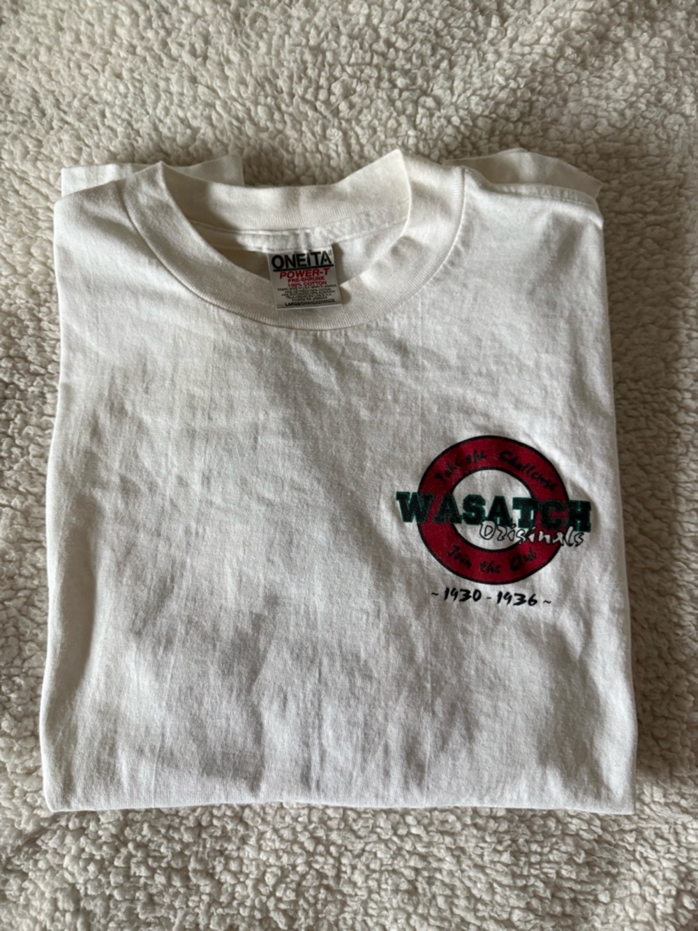 oneita large vintage t shirt Wasatch Mountain Club Single Stitch